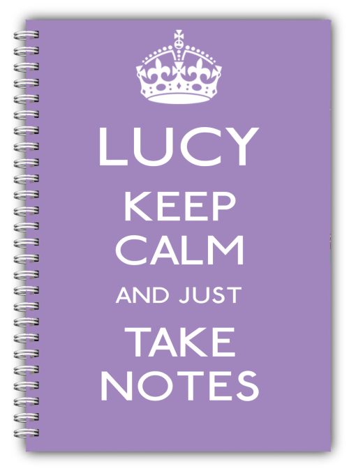 A5 PERSONALISED NOTEBOOK / KEEP CALM & TAKE NOTES / 50 BLANK PAPER/ PURPLE