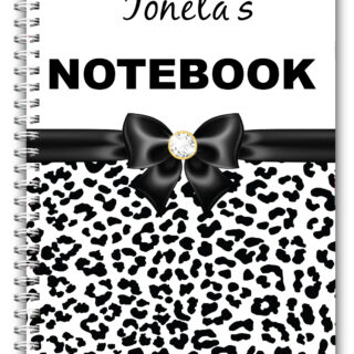 PERSONALISED GIFT NOTEBOOK A5/ LEOPARD PRINT BOOK /50 LINED PAGES GIFT NOTES