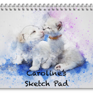 A5 PERSONALISED DRAWING PAD/A5 SKETCH BOOK/ DOODLE PAD/CAT DOG PAINT LANDSCAPE