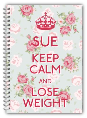 A5 Personalised Diet Diary -Keep Calm Lose Weight (Floral)