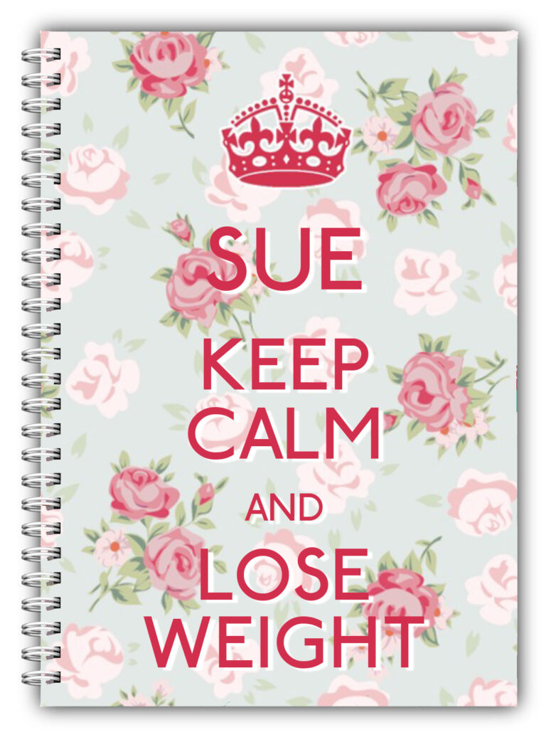 A5 Personalised Diet Diary -Keep Calm Lose Weight (Floral)
