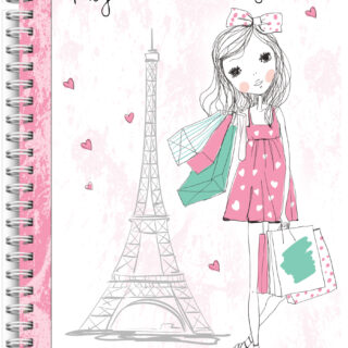A5 Non Personalised Diet Diary -Paris Girl Shopping