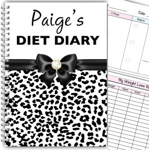 A5 Personalised Diet Diary -Leopard Print