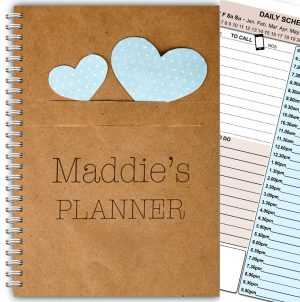 A5 Personalised 50 page Blue Heart Planner