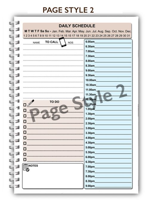 A5 Personalised 50 page Blue Heart Planner - Image 2