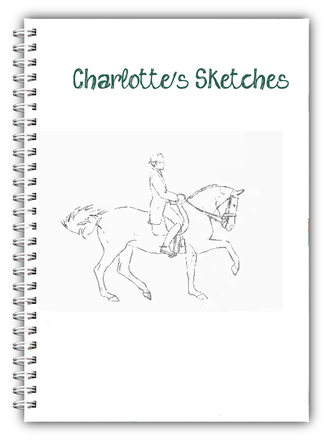 A5 Personalised Dressage Horse & Rider Tailcoat Drawing Sketch Pad Book 2