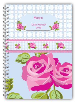 A5 Personalised Pink Rose Planner