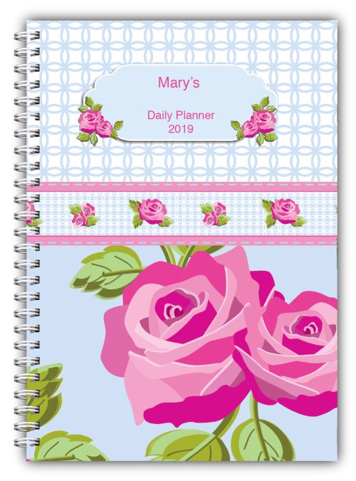 A5 Personalised Pink Rose Planner
