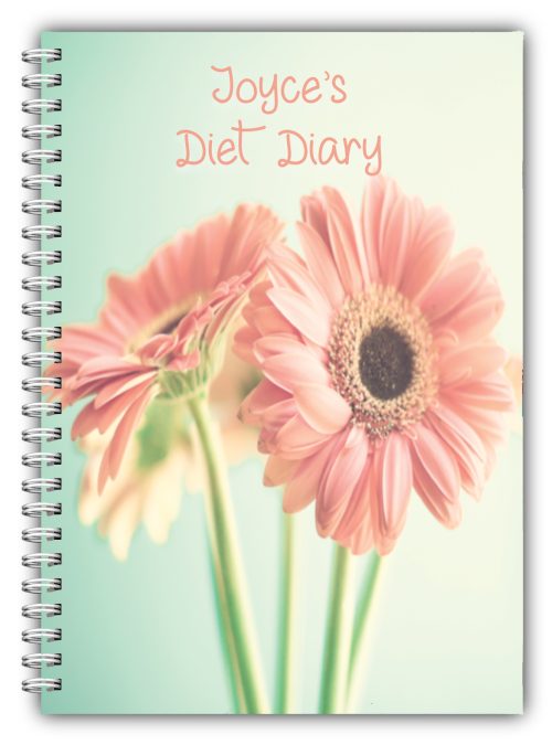 A5 Personalised Diet Diary -Flower